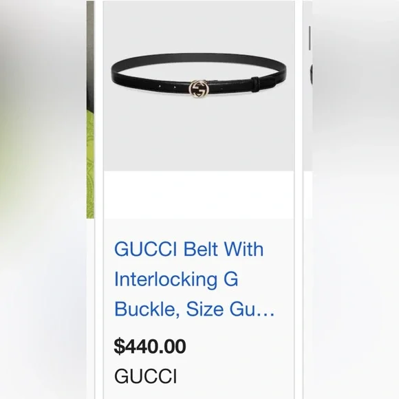 REAL Women’s Gucci Belt Black with Gold Interlocking Logo Buckle and Tags GUCCI Genuine Woman main image 3